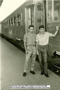 SRVC MLT0 - ORAN - La Gare- Depart de Guy via Alger pour S.M. a Pau- Jean-Claude et Guy  Pinto  02.07.1961